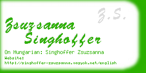 zsuzsanna singhoffer business card